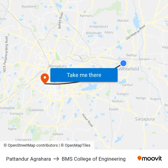 Pattandur Agrahara to BMS College of Engineering map