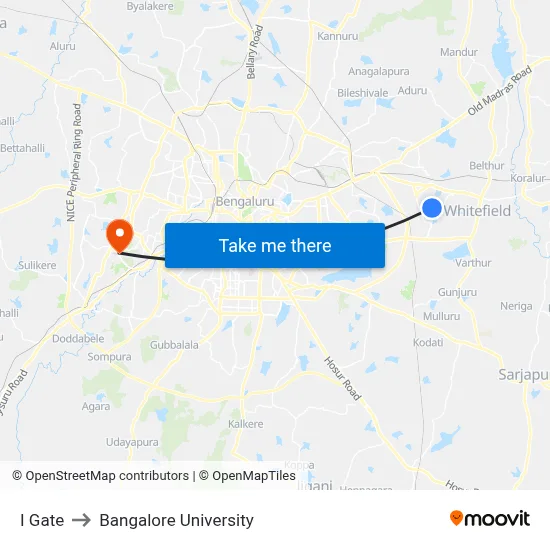 I Gate to Bangalore University map