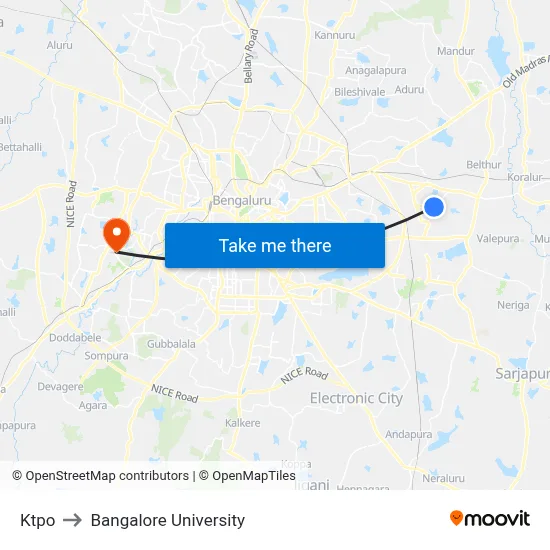 Ktpo to Bangalore University map