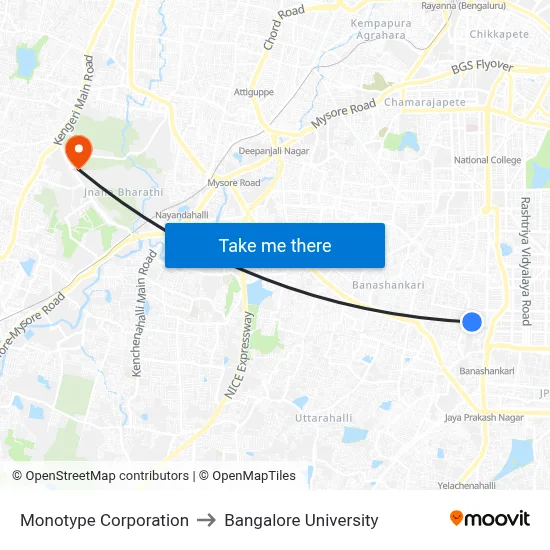 Monotype Corporation to Bangalore University map