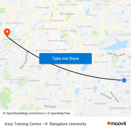 Ksrp Training Centre to Bangalore University map