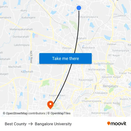Best County to Bangalore University map