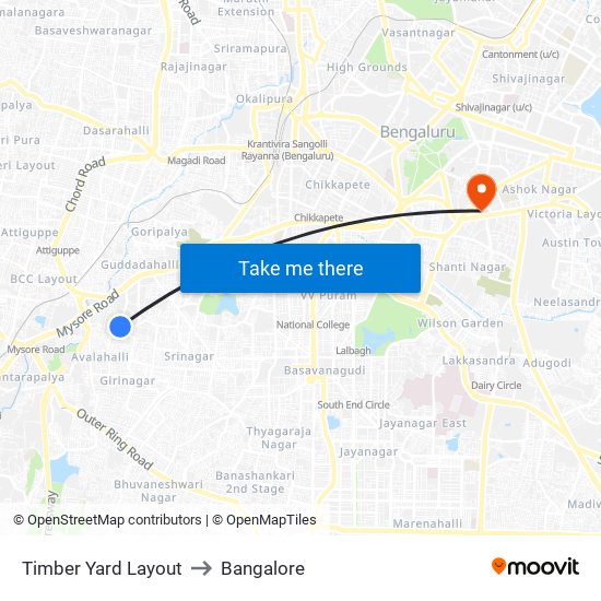 Timber Yard Layout to Bangalore map