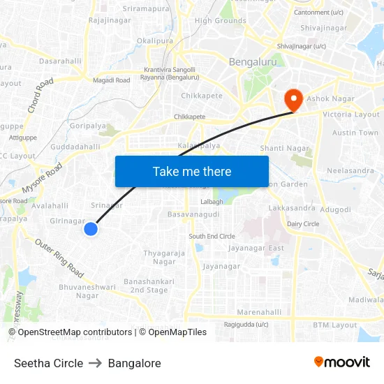 Seetha Circle to Bangalore map