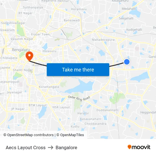 Aecs Layout Cross to Bangalore map