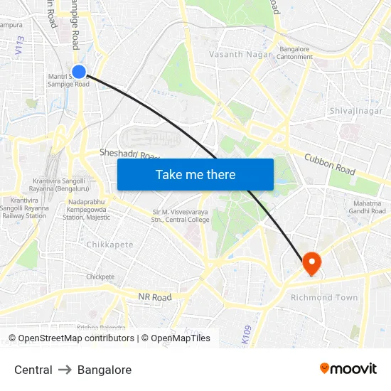 Central to Bangalore map