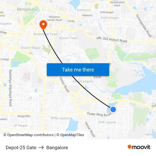 Depot-25 Gate to Bangalore map