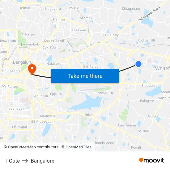 I Gate to Bangalore map