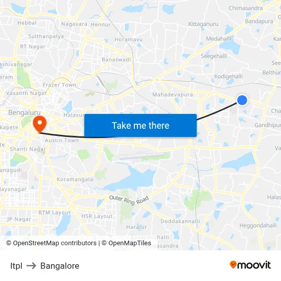 Itpl to Bangalore map