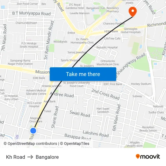 Kh Road to Bangalore map