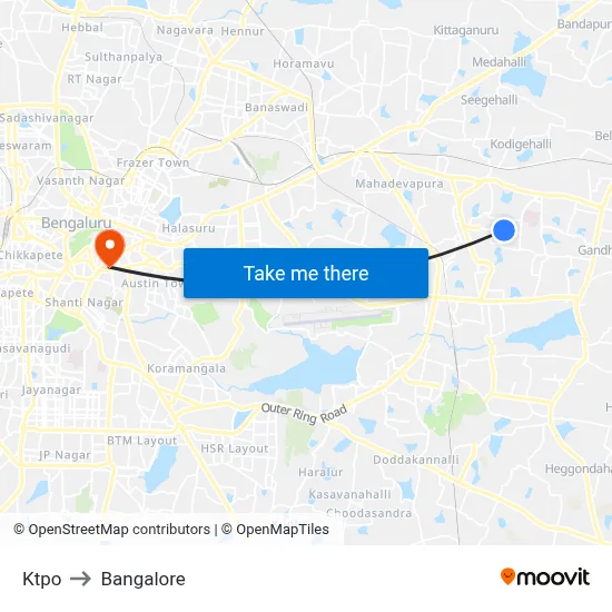 Ktpo to Bangalore map