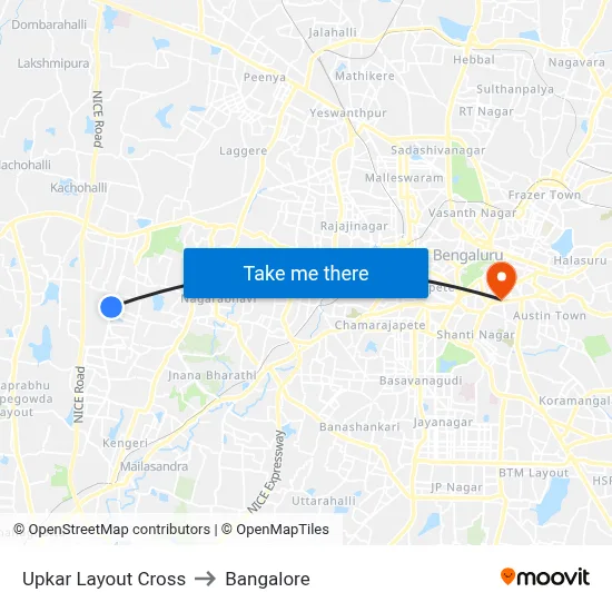 Upkar Layout Cross to Bangalore map