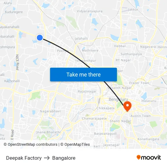 Deepak Factory to Bangalore map