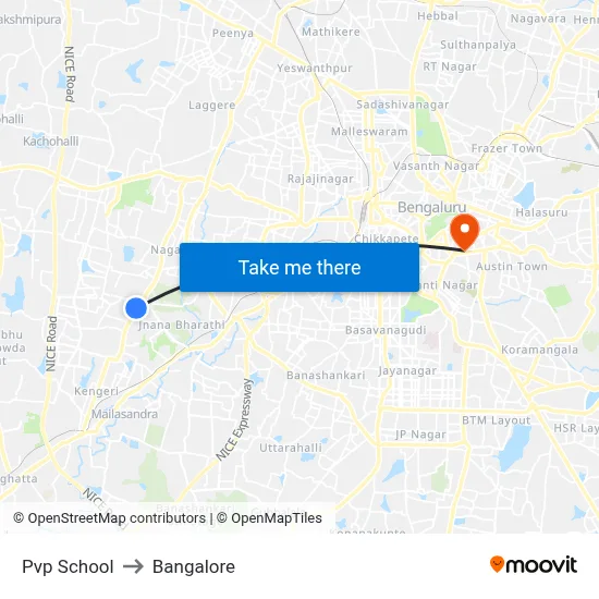 Pvp School to Bangalore map