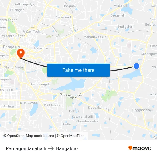 Ramagondanahalli to Bangalore map