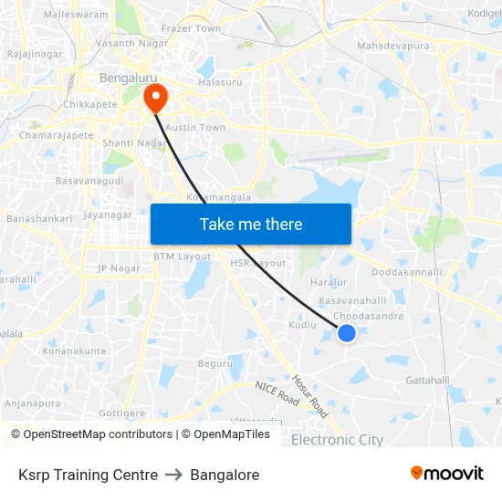 Ksrp Training Centre to Bangalore map