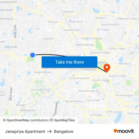 Janapriya Apartment to Bangalore map