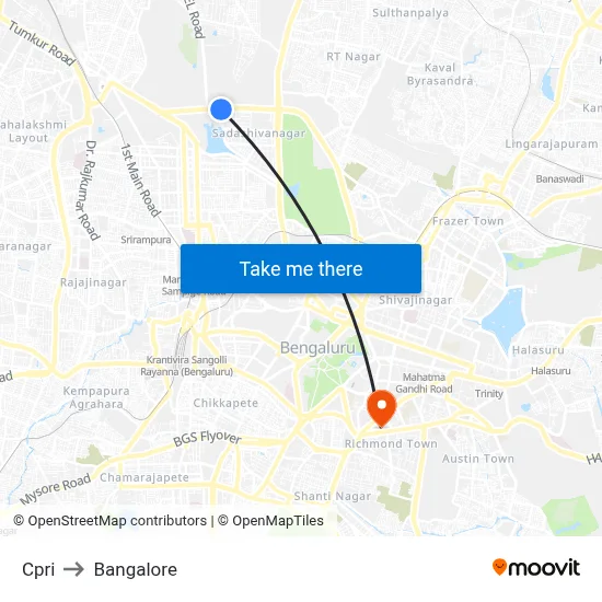 Cpri to Bangalore map