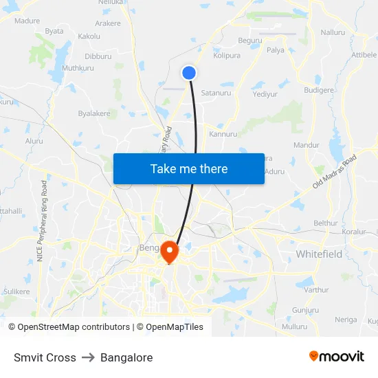 Smvit Cross to Bangalore map
