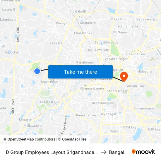 D Group Employees Layout Srigandhada Kaval to Bangalore map