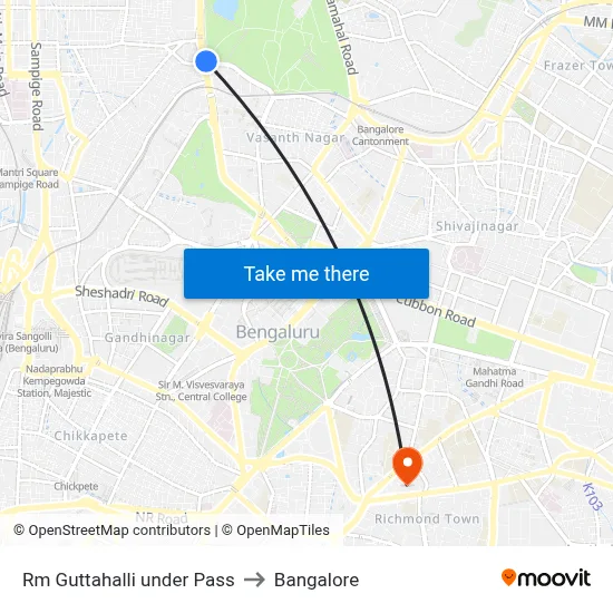 Rm Guttahalli under Pass to Bangalore map