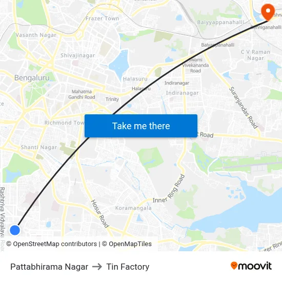 Pattabhirama Nagar to Tin Factory map