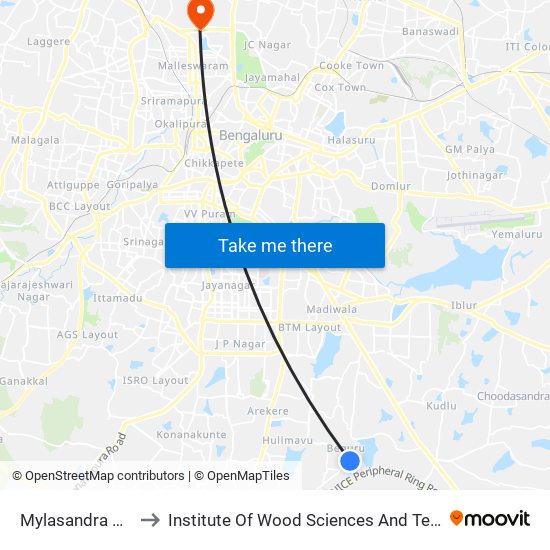 Mylasandra Cross to Institute Of Wood Sciences And Technology map
