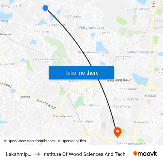 Lakshmipura to Institute Of Wood Sciences And Technology map