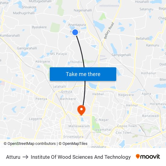 Atturu to Institute Of Wood Sciences And Technology map