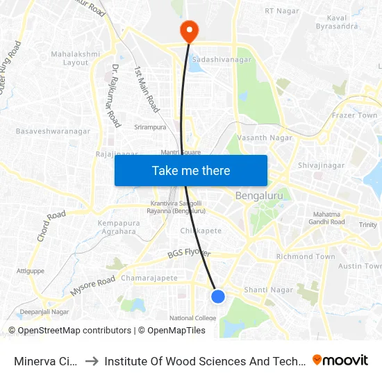 Minerva Circle to Institute Of Wood Sciences And Technology map