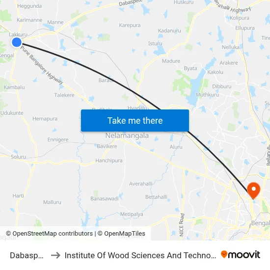 Dabaspete to Institute Of Wood Sciences And Technology map