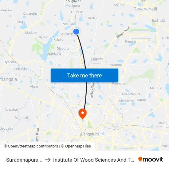 Suradenapura Gate to Institute Of Wood Sciences And Technology map