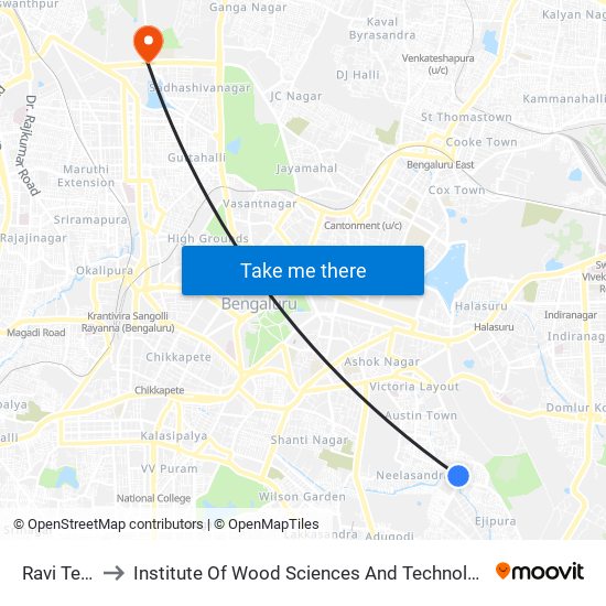 Ravi Tent to Institute Of Wood Sciences And Technology map