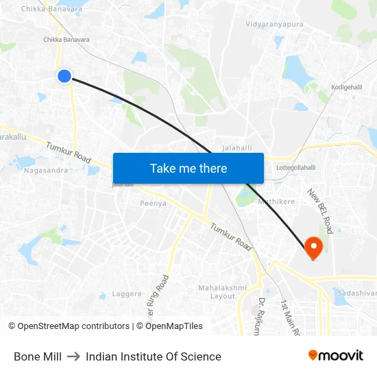 Bone Mill to Indian Institute Of Science map