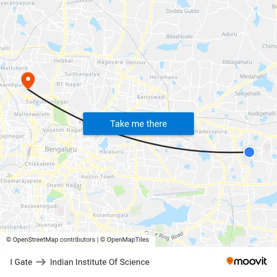 I Gate to Indian Institute Of Science map