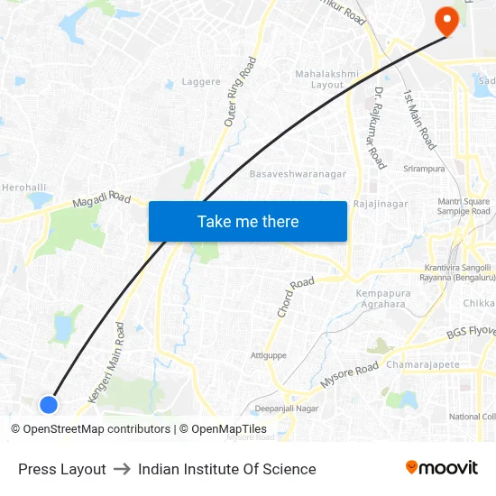 Press Layout to Indian Institute Of Science map