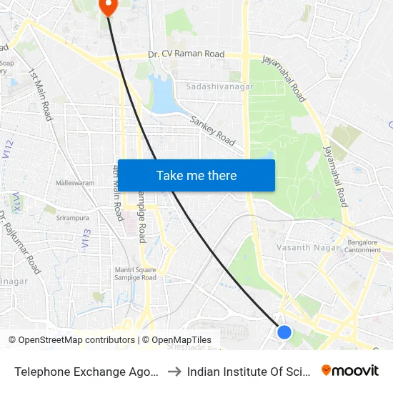 Telephone Exchange Ago/Vsd to Indian Institute Of Science map