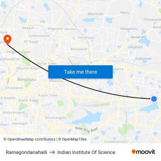 Ramagondanahalli to Indian Institute Of Science map
