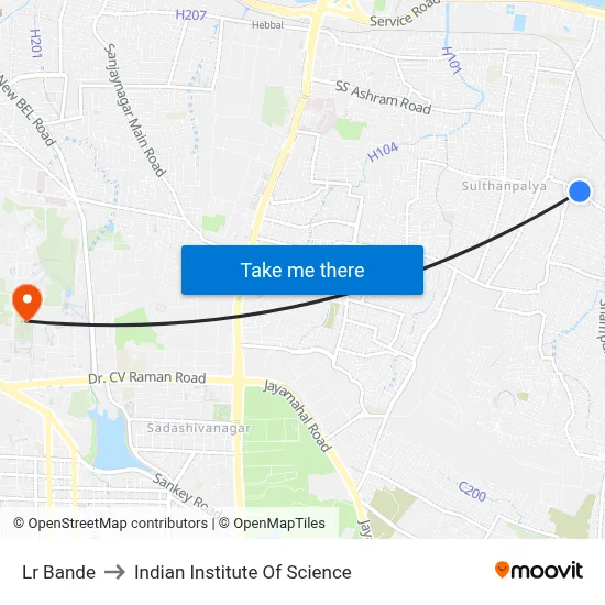 Lr Bande to Indian Institute Of Science map