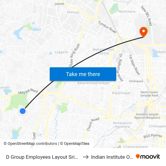 D Group Employees Layout Srigandhada Kaval to Indian Institute Of Science map