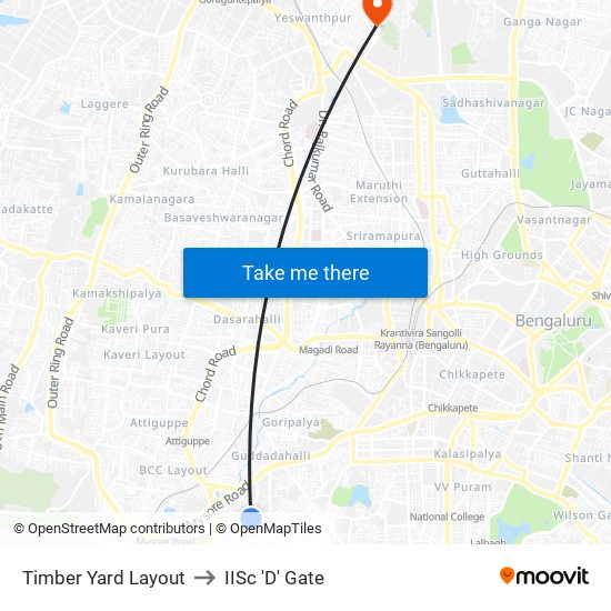 Timber Yard Layout to IISc 'D' Gate map