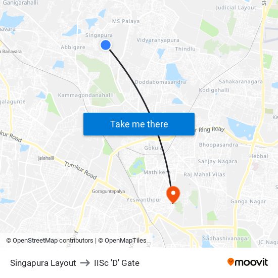 Singapura Layout to IISc 'D' Gate map