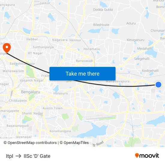 Itpl to IISc 'D' Gate map
