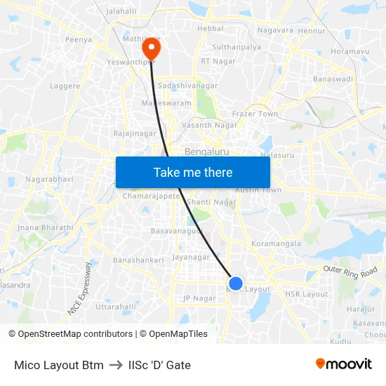 Mico Layout Btm to IISc 'D' Gate map