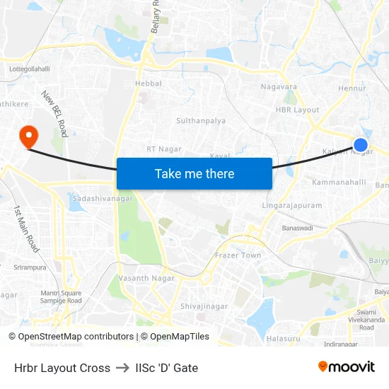 Hrbr Layout Cross to IISc 'D' Gate map