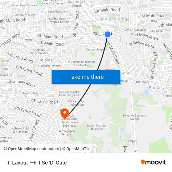Iti Layout to IISc 'D' Gate map