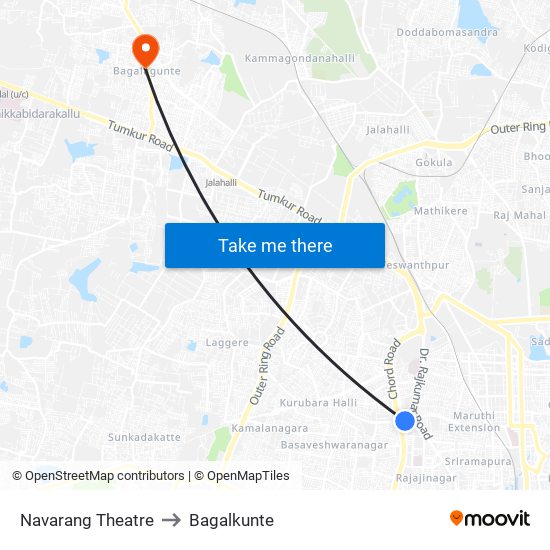 Navarang Theatre to Bagalkunte map