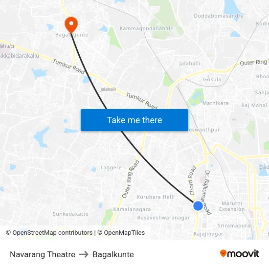 Navarang Theatre to Bagalkunte map