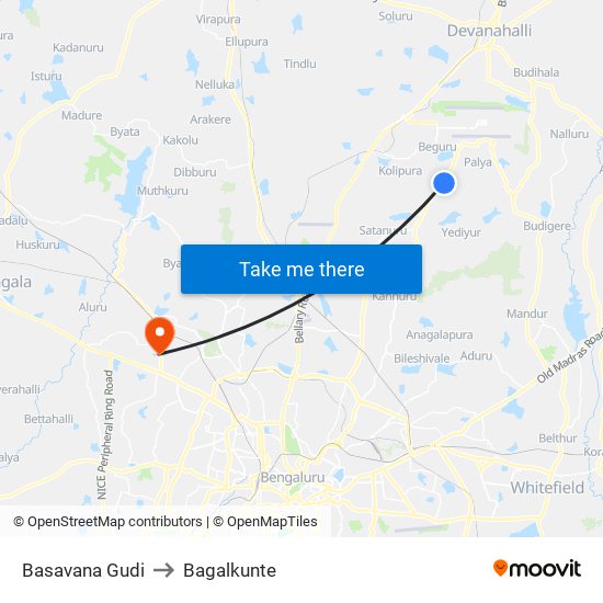 Basavana Gudi to Bagalkunte map