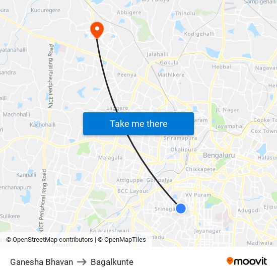Ganesha Bhavan to Bagalkunte map